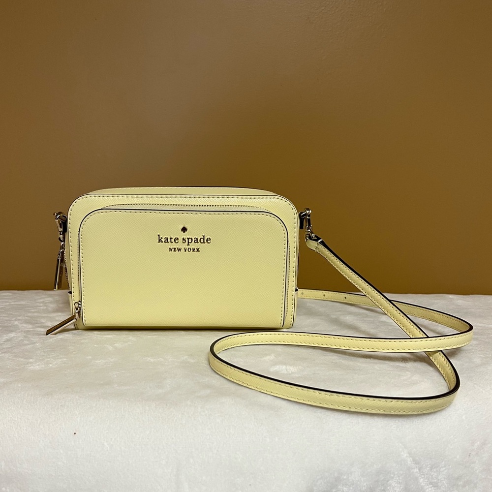 👛 Kate Spade Staci Dual Zip Around Crossbody in Yellow Fondant